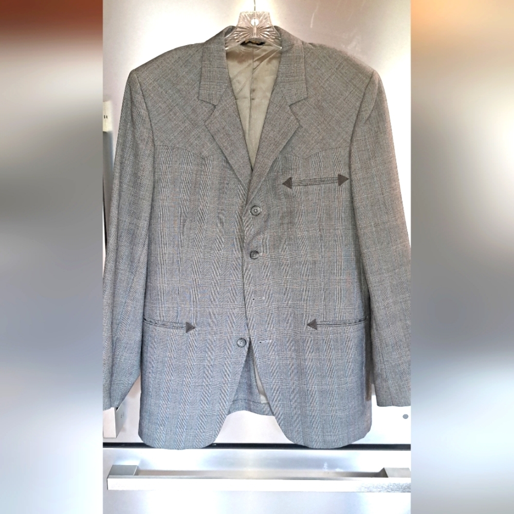 Farah USA Colorado High Vintage Ranch & Western  Wool Blazer Jacket Cowboy 44L